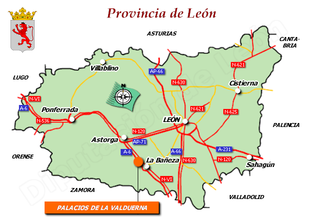 Mapa de la provincia de León